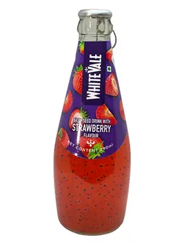 White Vale Basil Seed Drink Strawberry pack