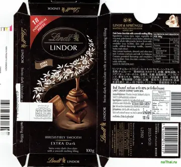 Lindor Extra Dark Chocolate With Smooth Filling pack