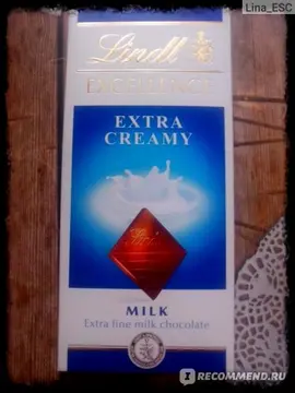 Lindt Excellence Extra Creamy Milk Choco pack