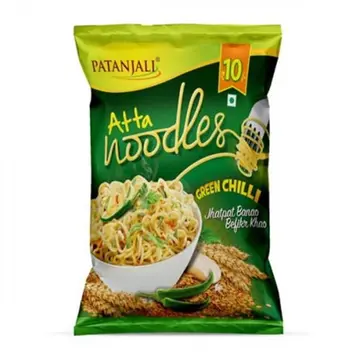 Patanjali Atta Noodles Green Chilli pack